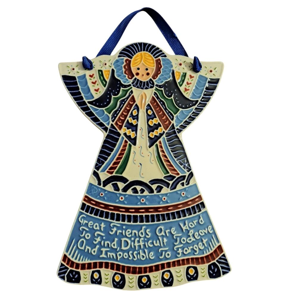 J Duban Designs Angel Hanging Tile Handcrafted